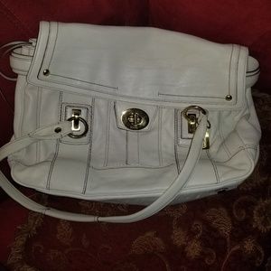 "Rare" Coach Hampton vintage white leather satchel